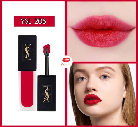 son ysl 208|Son Kem YSL 208 Rouge Faction Màu Đỏ Tươi – Dòng Velvet .